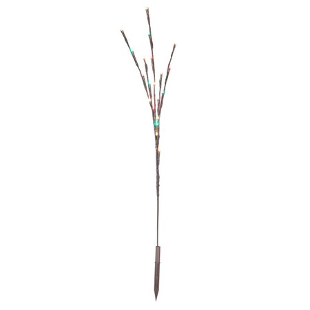 Vickerman Wide Angle Brown Wire Twig with Red, Warm White Frost, Blue LED Lights - 36 in. - 3 Piece, 3PK X15B621